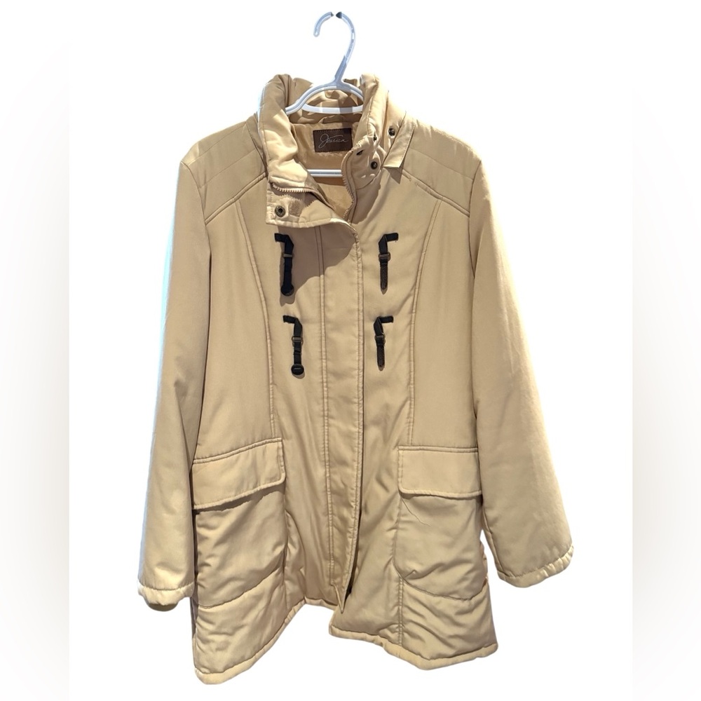 Vintage Jessica Beige Puffer Jacket Superloft Warm Winter Coat Cottagecore